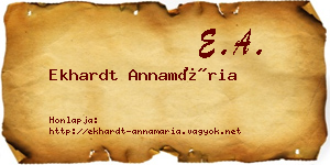 Ekhardt Annamária névjegykártya